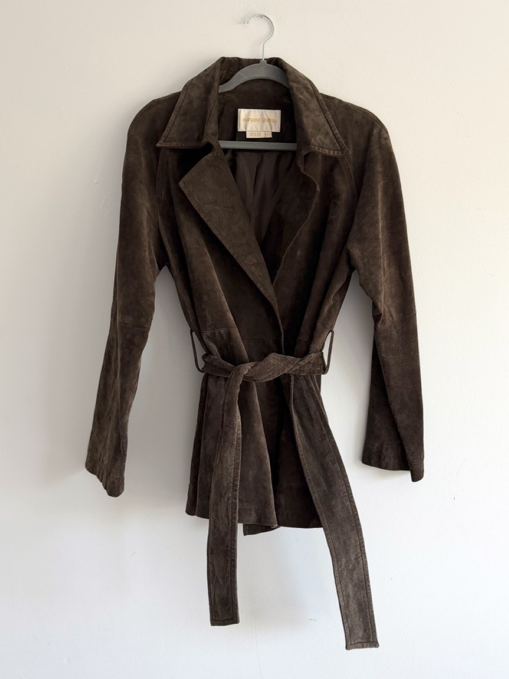 Vintage Margaret Godfrey Chocolate Brown Suede Leather Jacket